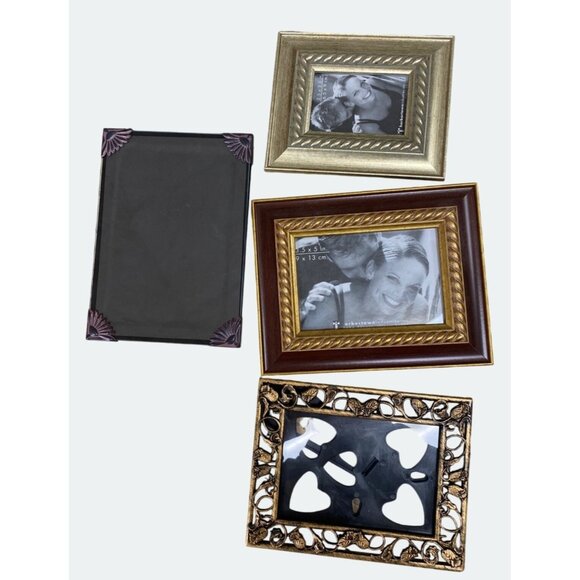Assorted Picture Frames Mixed Sizes & Styles Gold Wood Metal Plastic Decorative - Picture 4 of 7